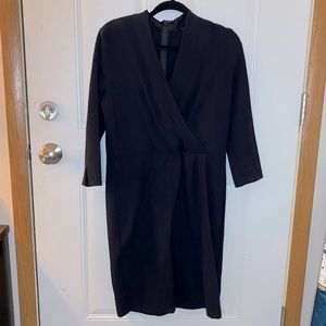 Land's End, Black Cross Neck back zip dress